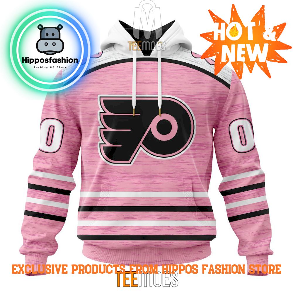 Philadelphia Flyers Breast Cancer Awareness Light Pink Personalized Hoodie