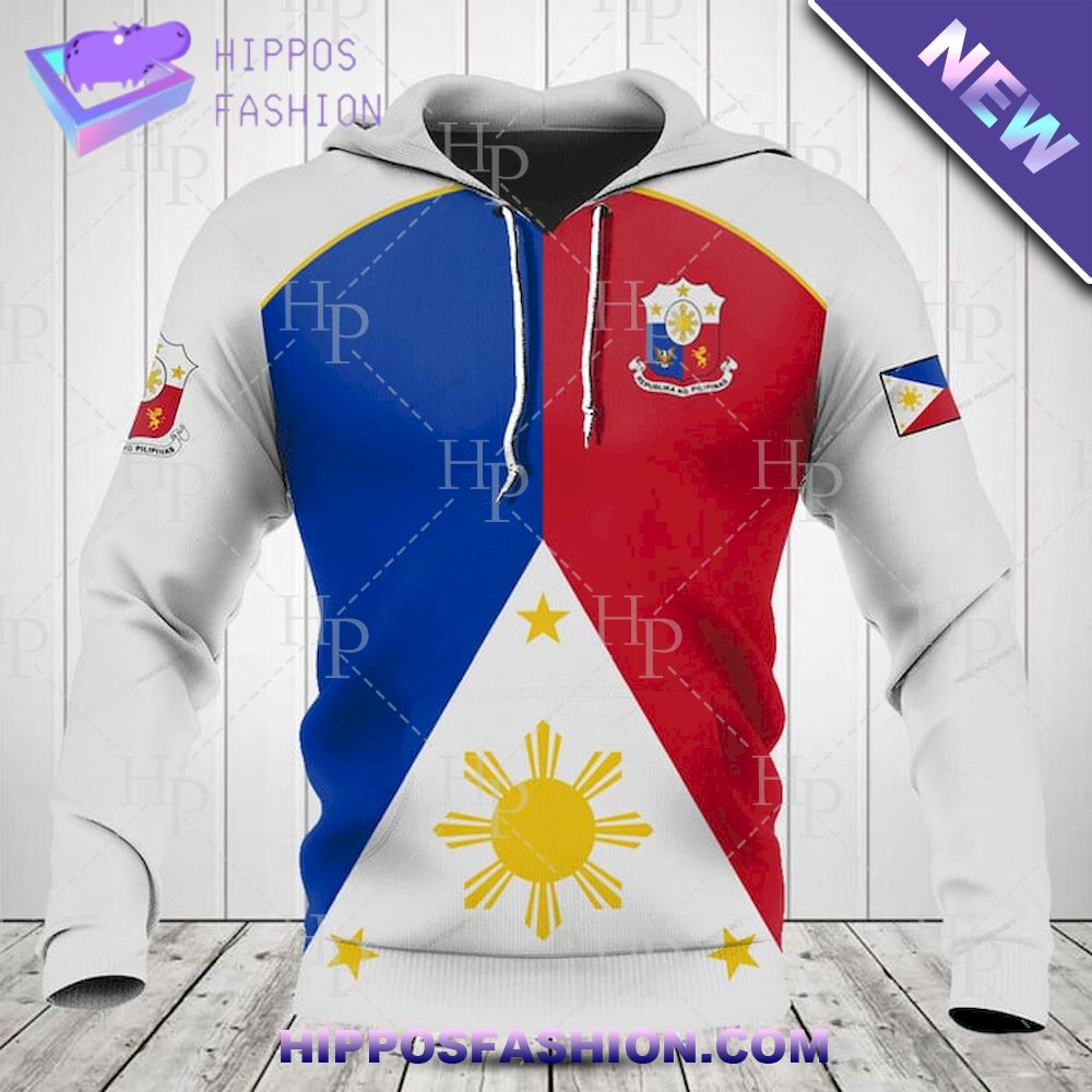 Philippines Pilipinas Coat of Arms And Flag White Personalized Hoodie