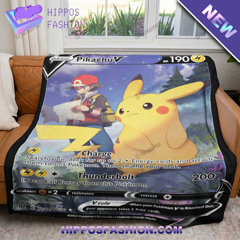 Pikachu V 2022 Custom Soft Blanket