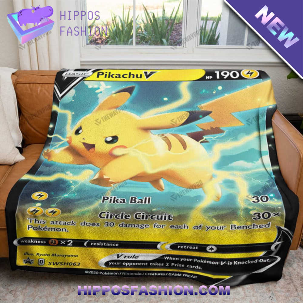Pikachu V 3 2022 Custom Soft Blanket
