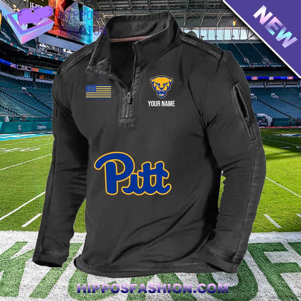 Pittsburgh Panthers Logo Personalized 1/2 Zip Waffle Top