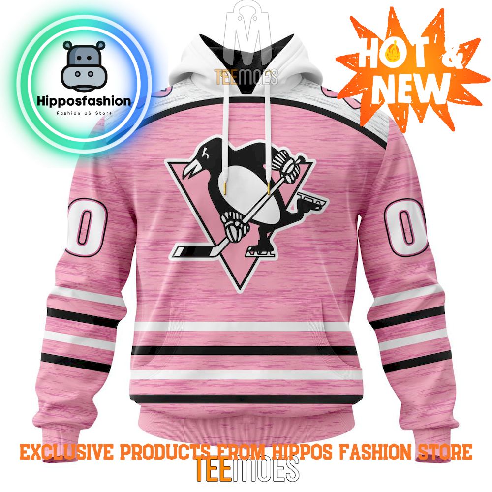 Pittsburgh Penguins Breast Cancer Awareness Light Pink Personalized Hoodie