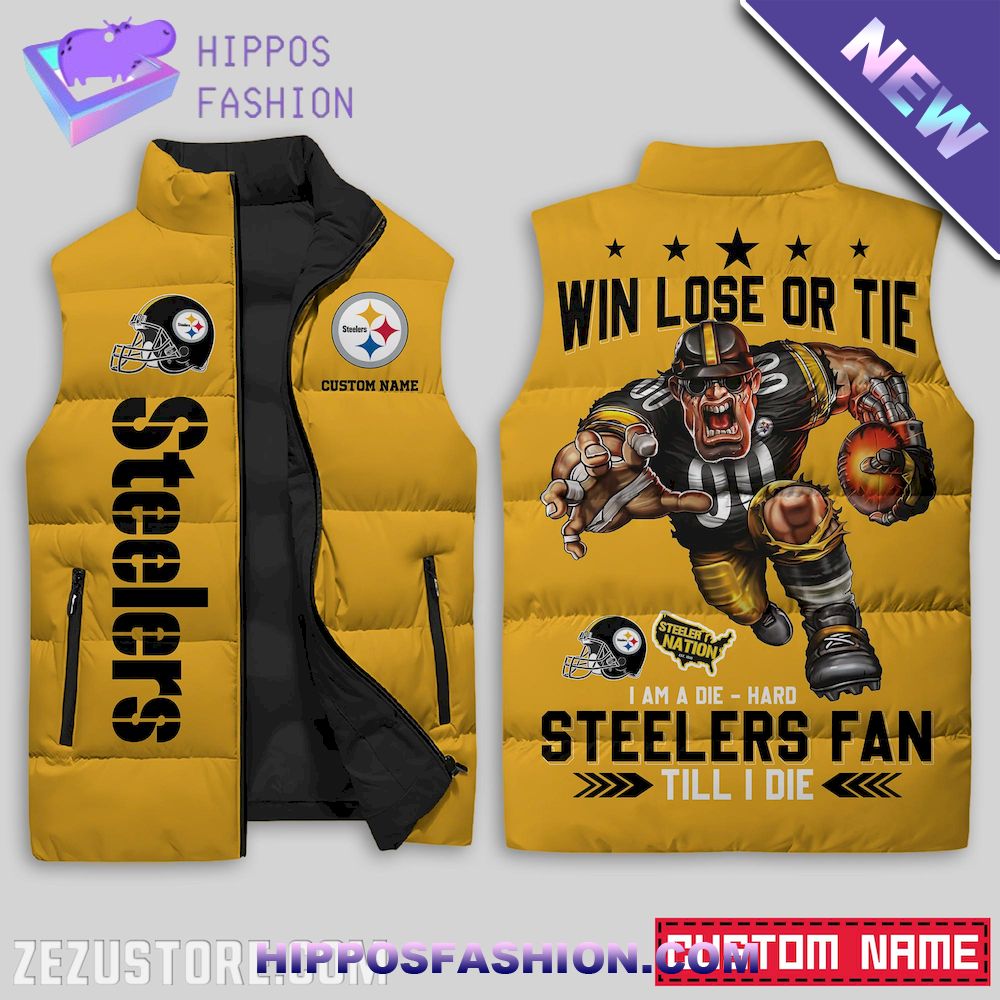 Pittsburgh Steelers NFL Custom Name Sleeveless Jacket
