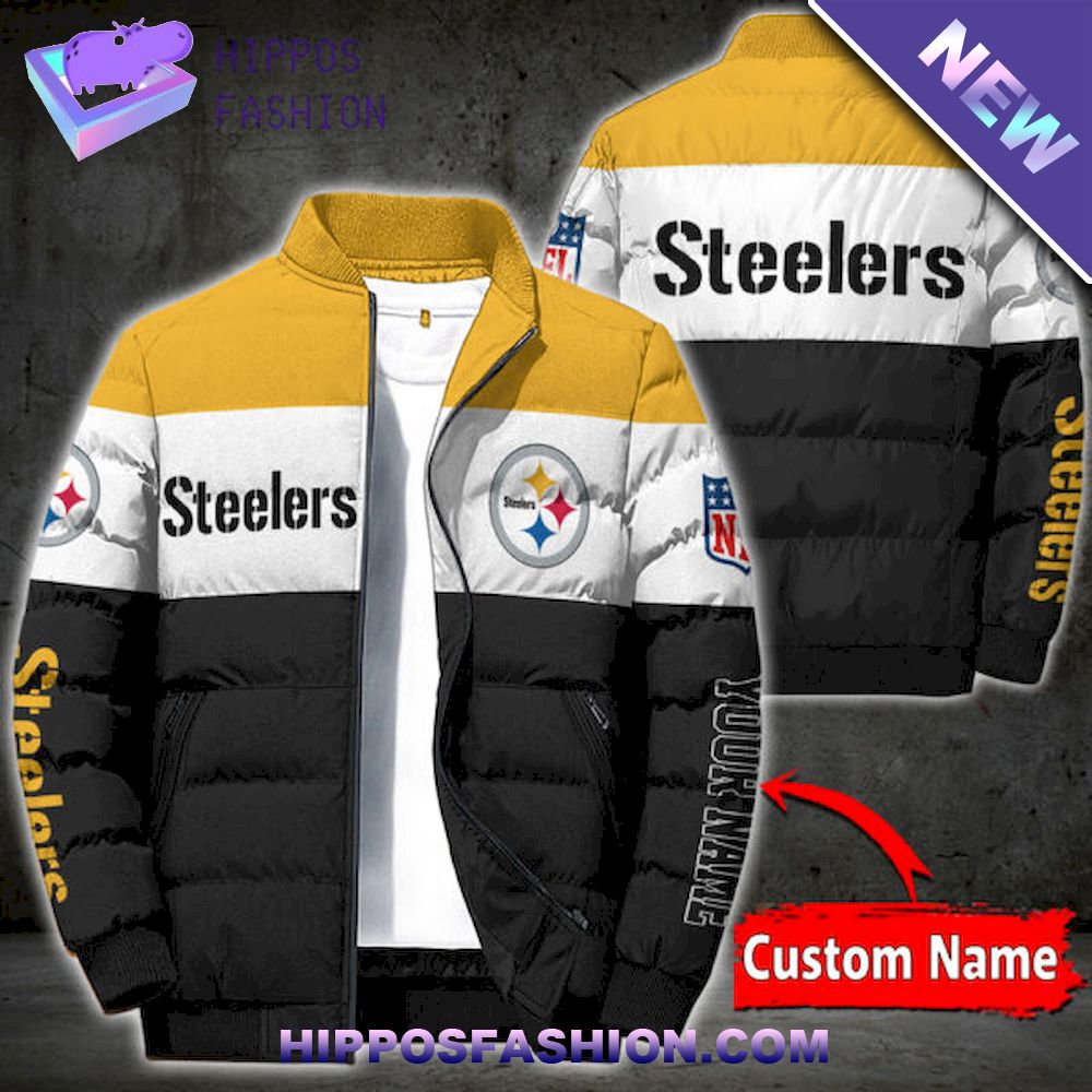 Pittsburgh Steelers Personalized Full Zip Puffer Jacket