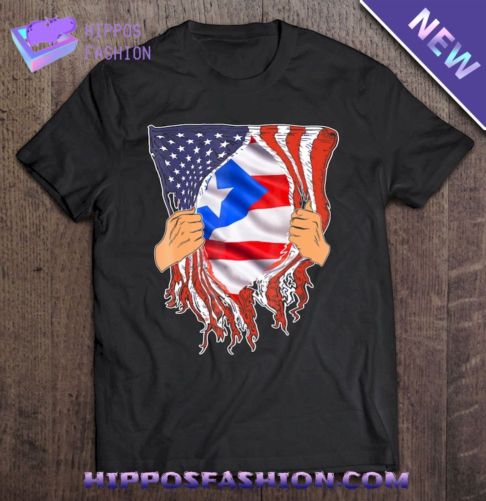 Puerto Rican Blood Inside Me Puerto Rico American Flag Shirt
