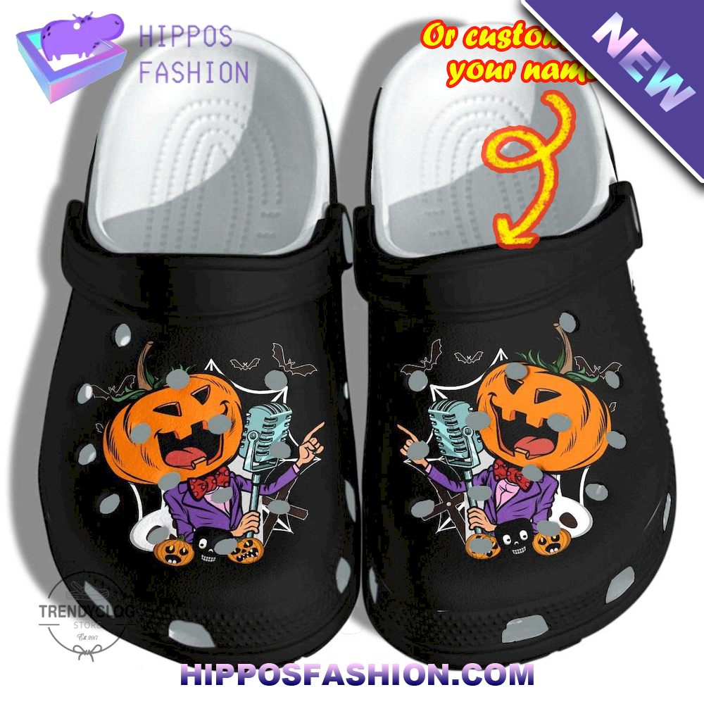 Pumpkin Rock Sings Tattoo Halloween Personalized Crocs Clog Shoes