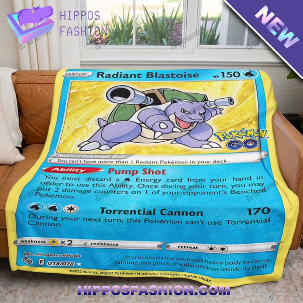 Radiant Blastoise Card Custom Soft Blanket qzmvS.jpg