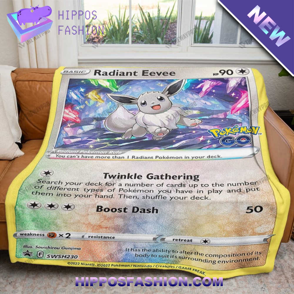 Radiant Eevee Card Custom Soft Blanket bpGWp.jpg