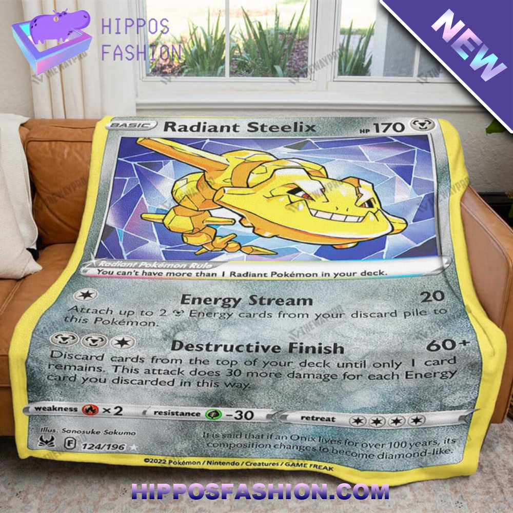 Radiant Steelix Card Custom Soft Blanket