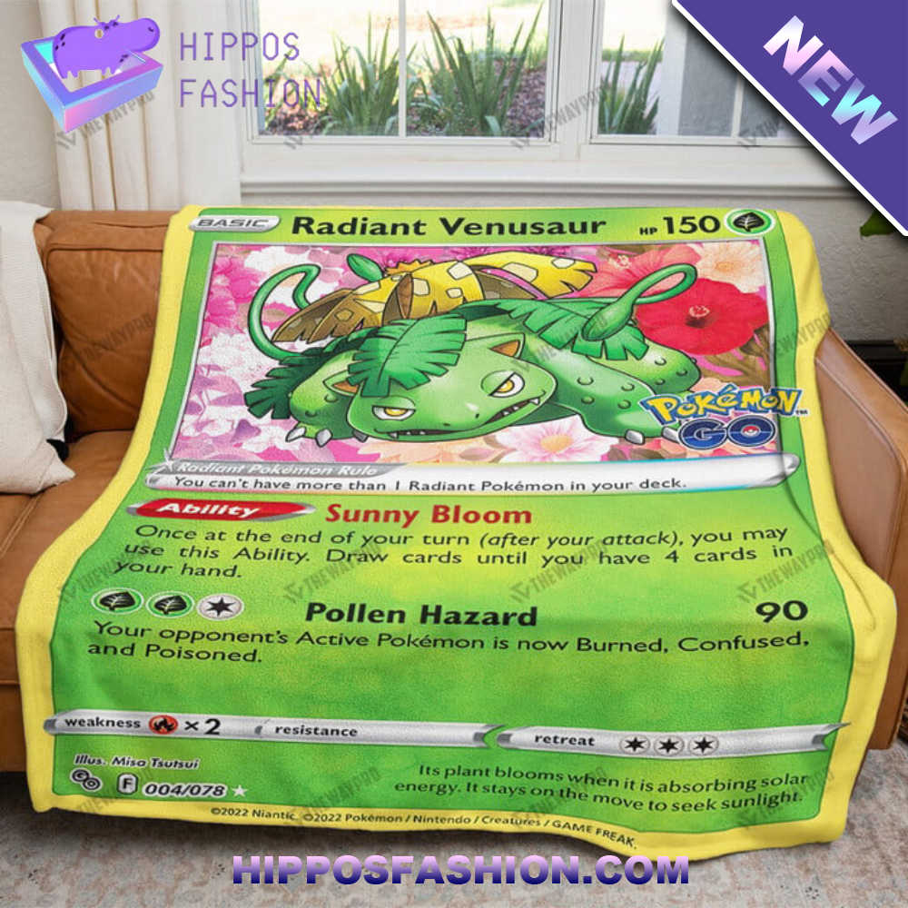 Radiant Venusaur Card Custom Soft Blanket FaEjo.jpg