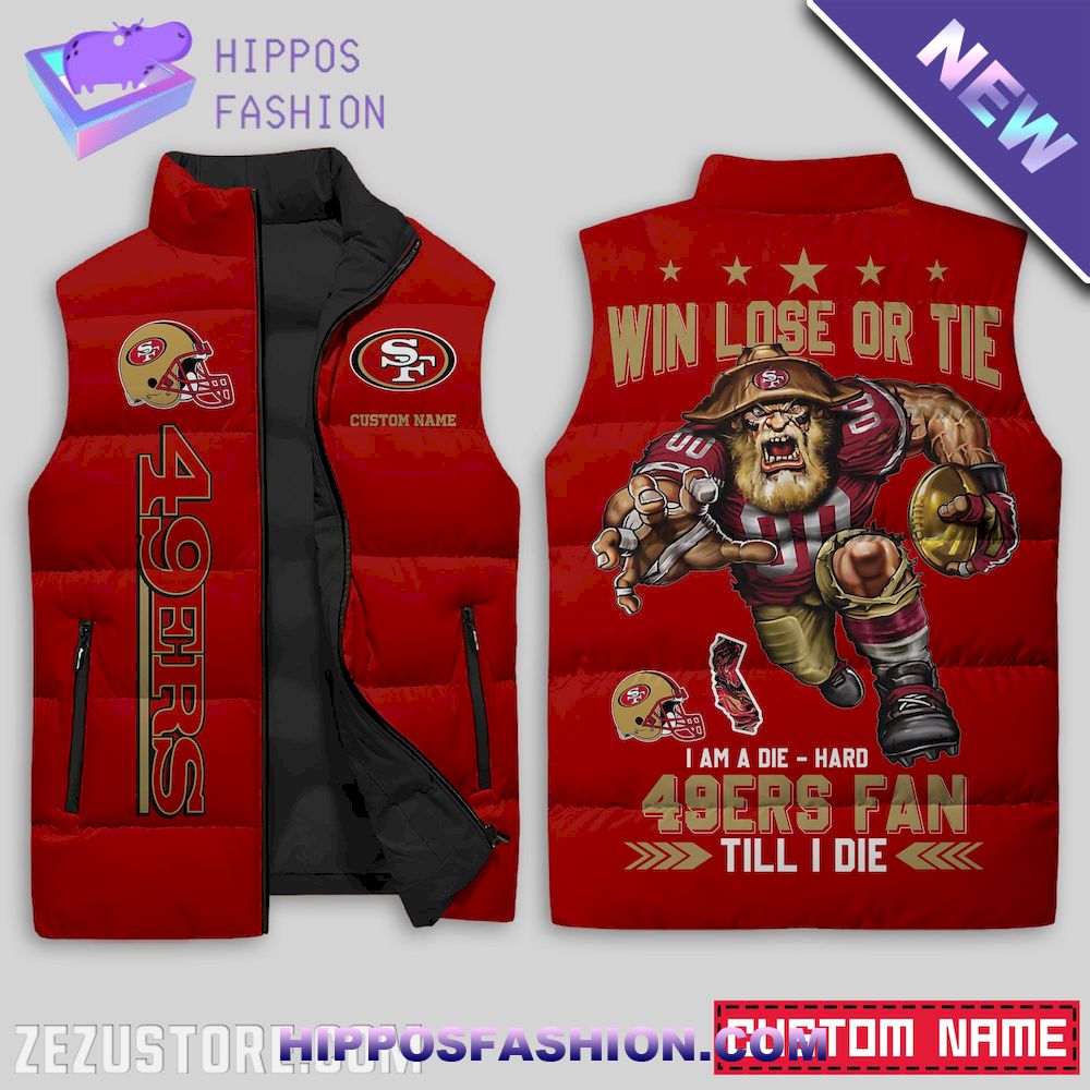 San Francisco 49Ers NFL Custom Name Sleeveless Jacket