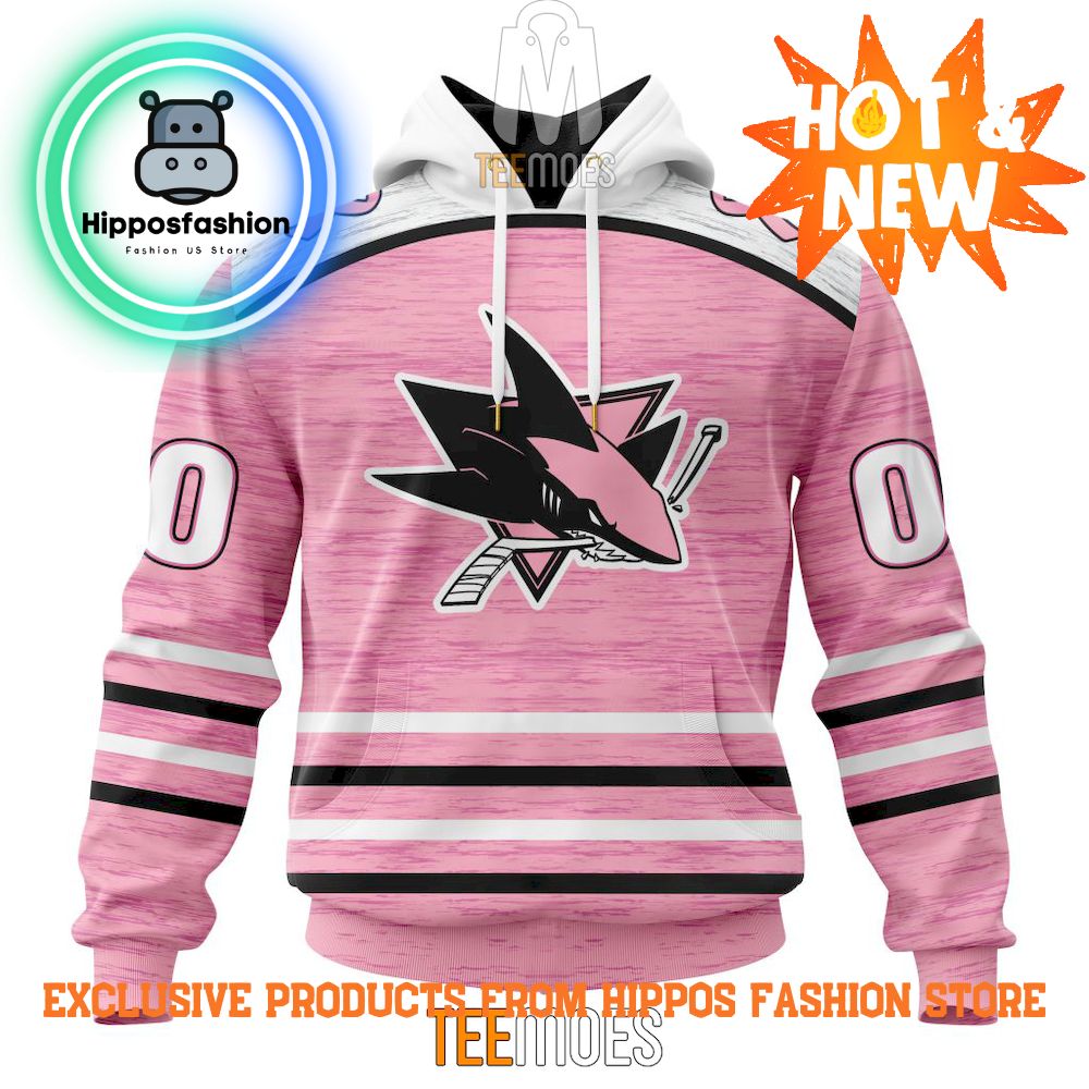 San Jose Sharks Breast Cancer Awareness Light Pink Personalized Hoodie