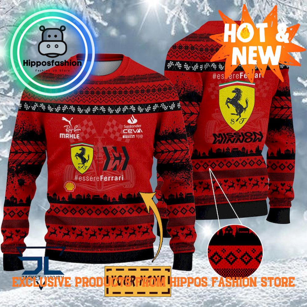 Scuderia Ferrari F Team Personalized Ugly Christmas Sweater