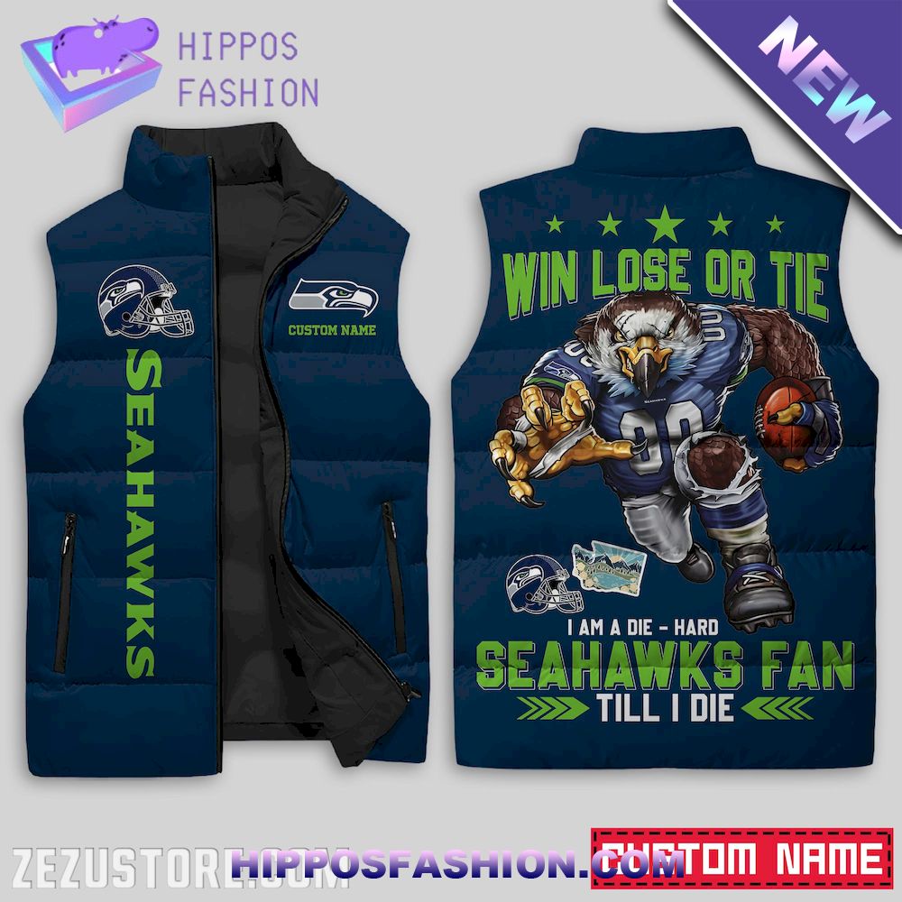 Seattle Seahawks NFL Custom Name Sleeveless Jacket