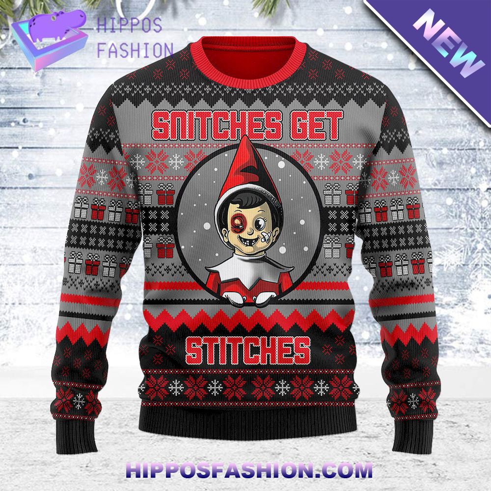 Snitches Get Stitches Ugly Christmas Sweater