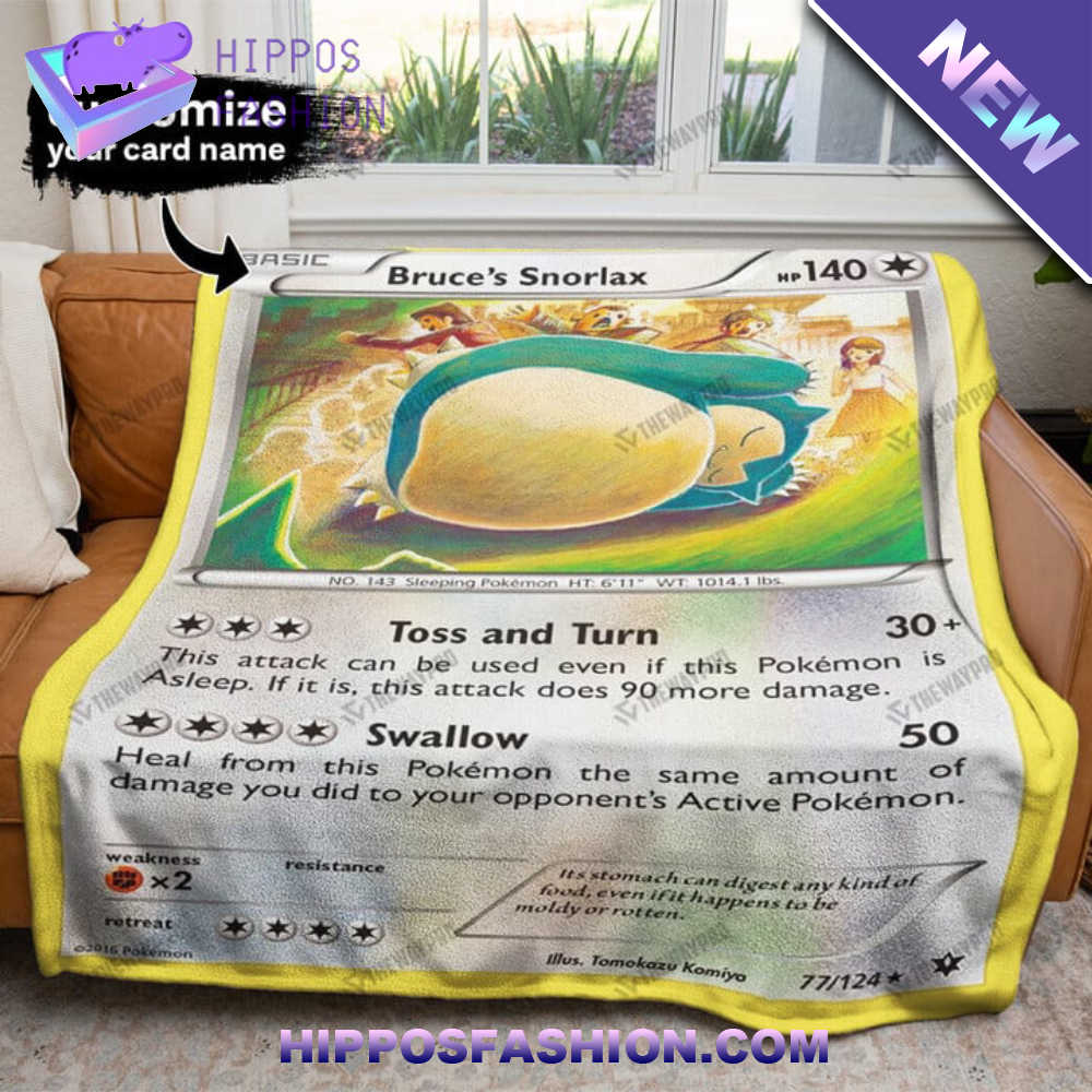 Snorlax Personalized Custom Soft Blanket