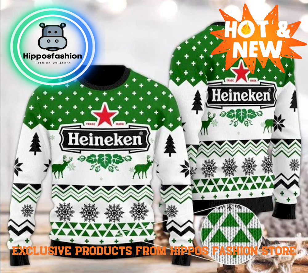 Special Design Heineken Beer D Green Sweater