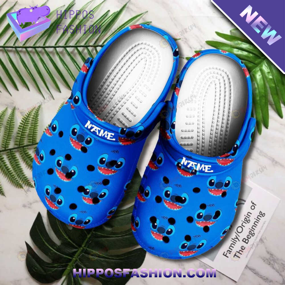 Stitch Blue Custom Name Crocs Crocband Clog