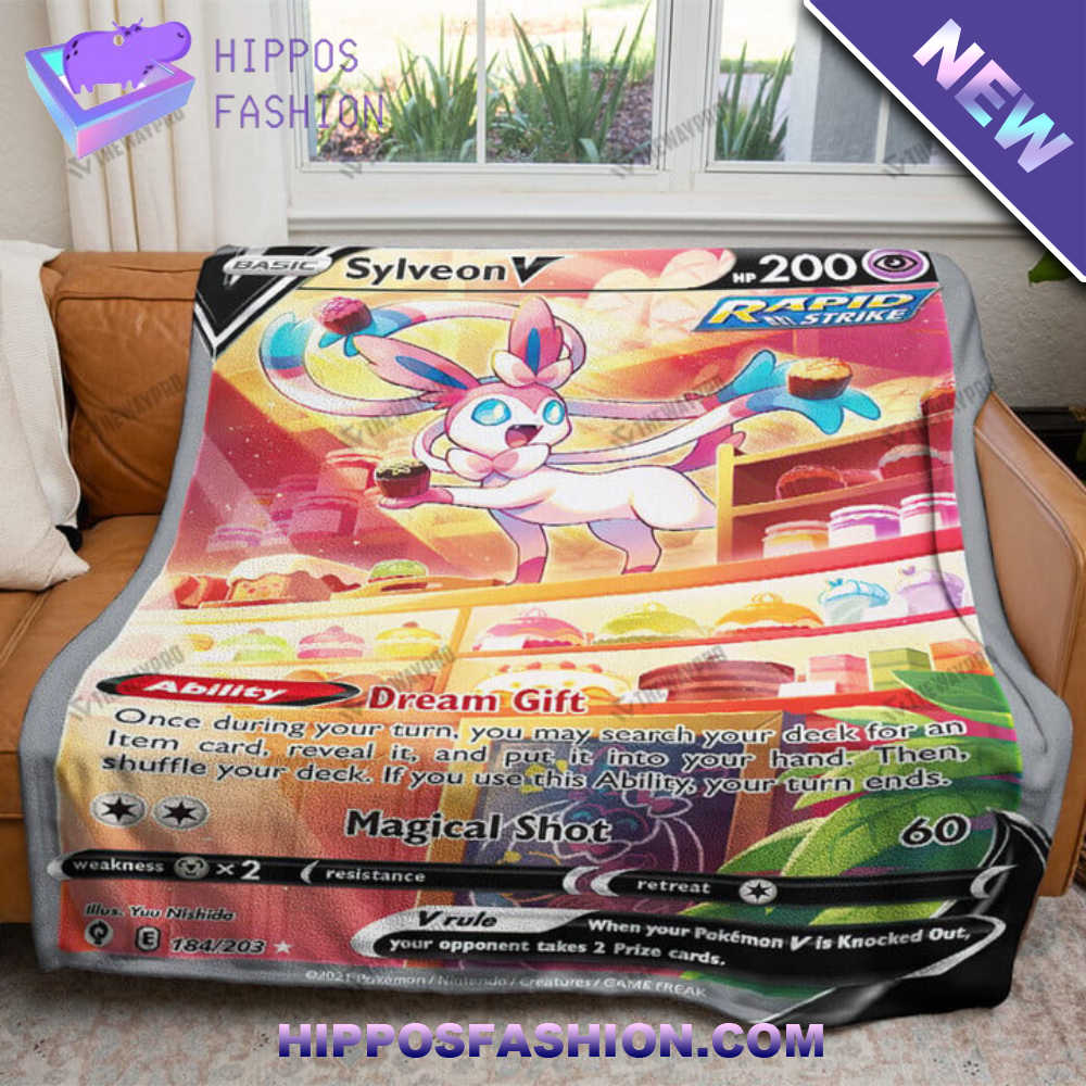 Sylveon V Evolving Skies Custom Soft Blanket urzZ.jpg