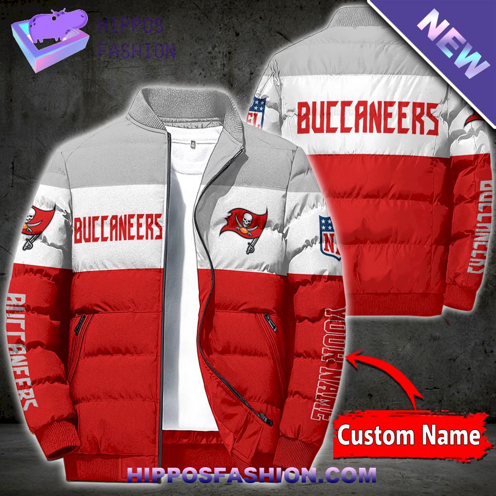 Tampa Bay Buccaneers Personalized Full Zip Puffer Jacket