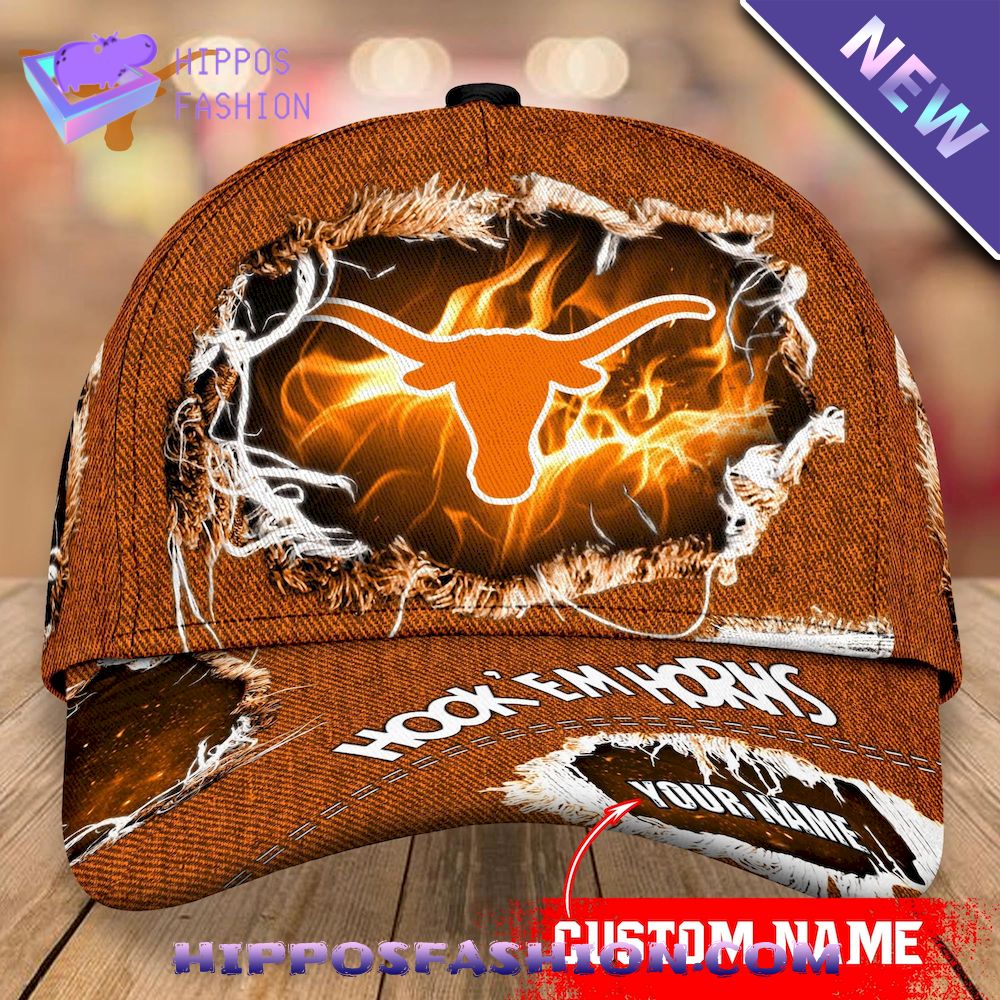 Texas Longhorns Custom Name Baseball Cap