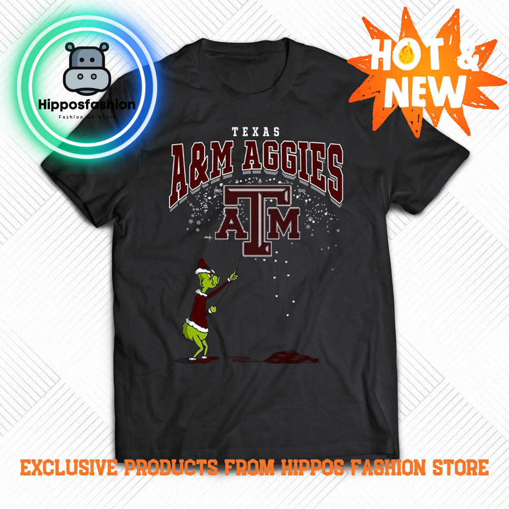 The Grinch Texas A&M Aggies Christmas Football Shirt