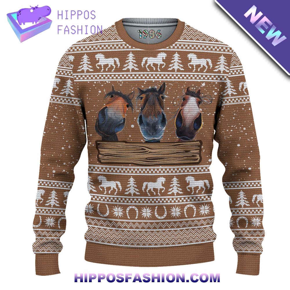 Three Horse Funny Ugly Christmas Sweaters