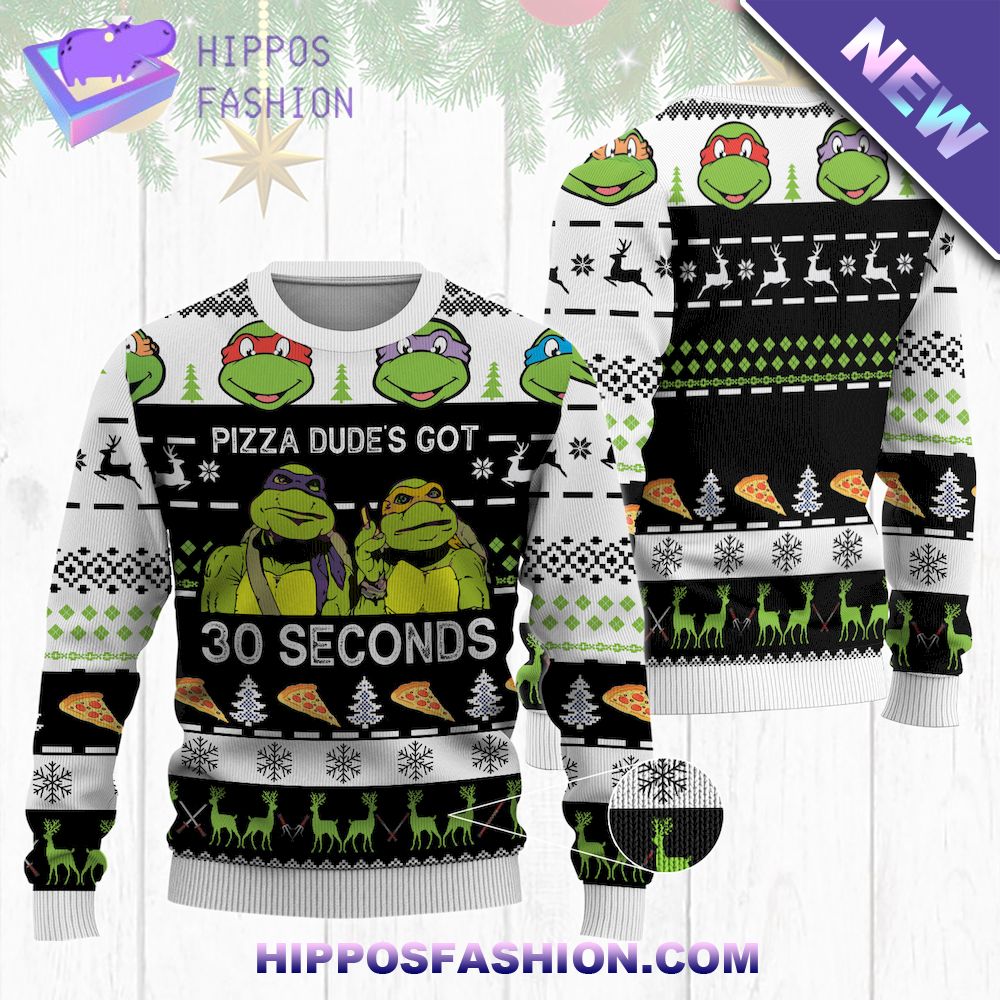 Tmnt Ugly Sweater Pizza Dudes Got Seconds Ugly Christmas Sweater