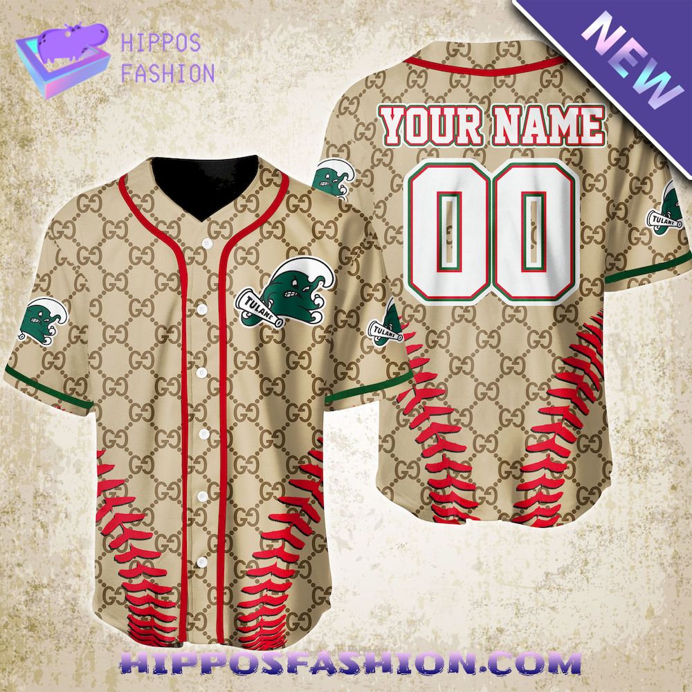 Tulane Green Wave Gucci Personalized Baseball Jersey