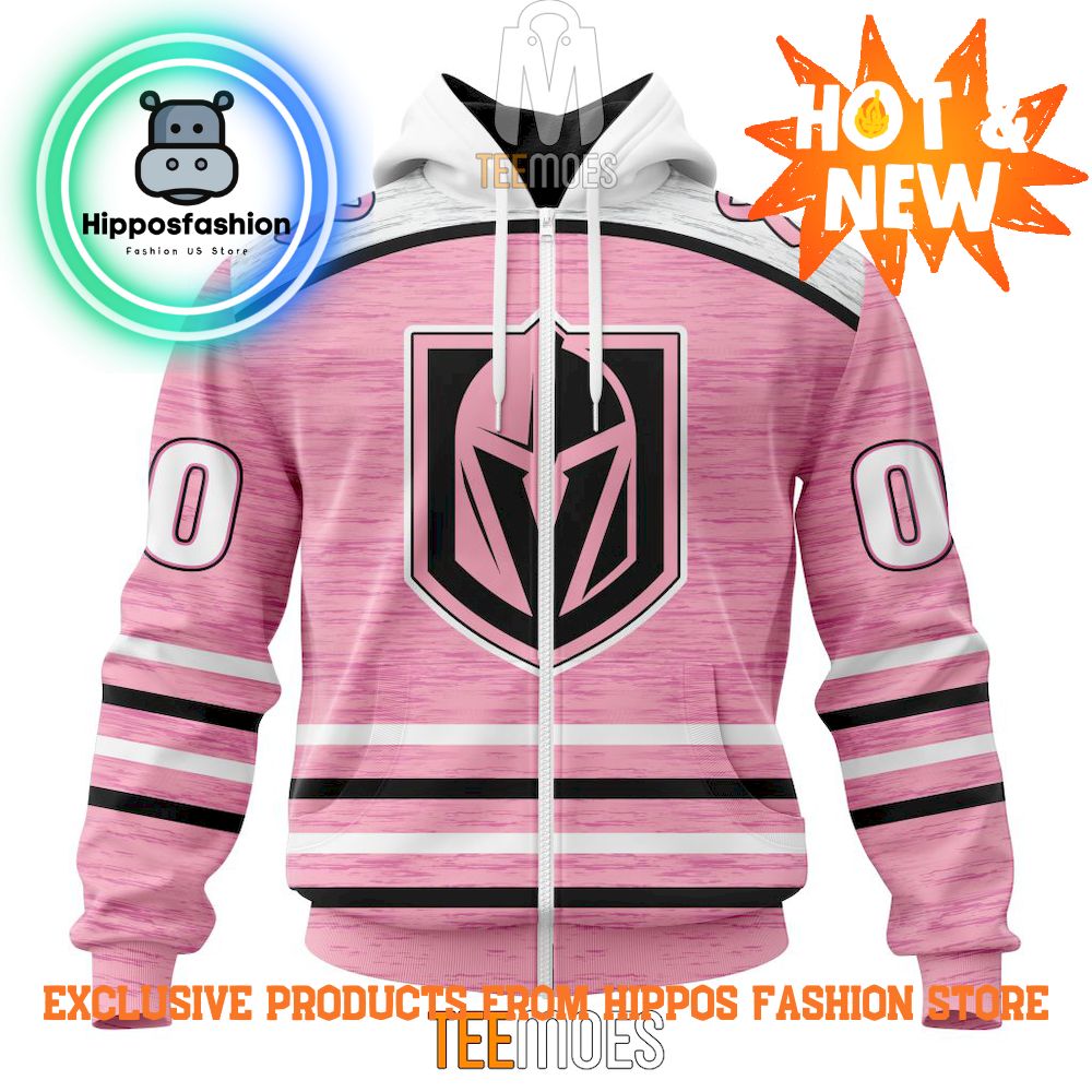 Vegas Golden Knights Breast Cancer Awareness Light Pink Personalized Hoodie