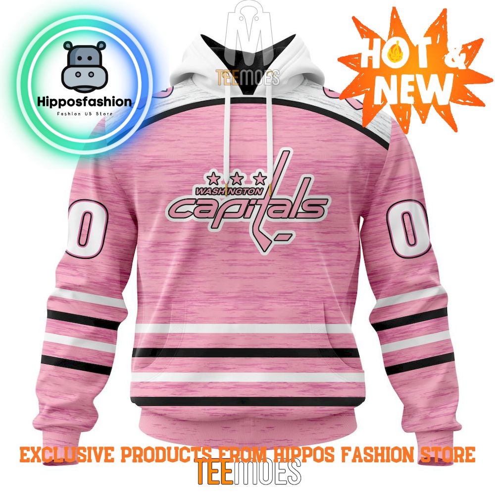 Washington Capitals Breast Cancer Awareness Light Pink Personalized Hoodie