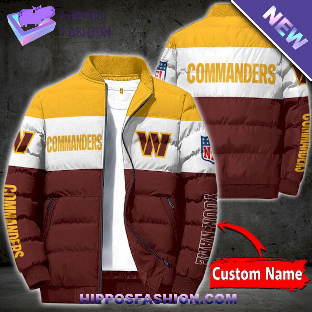 Washington Commanders Personalized Full Zip Puffer Jacket