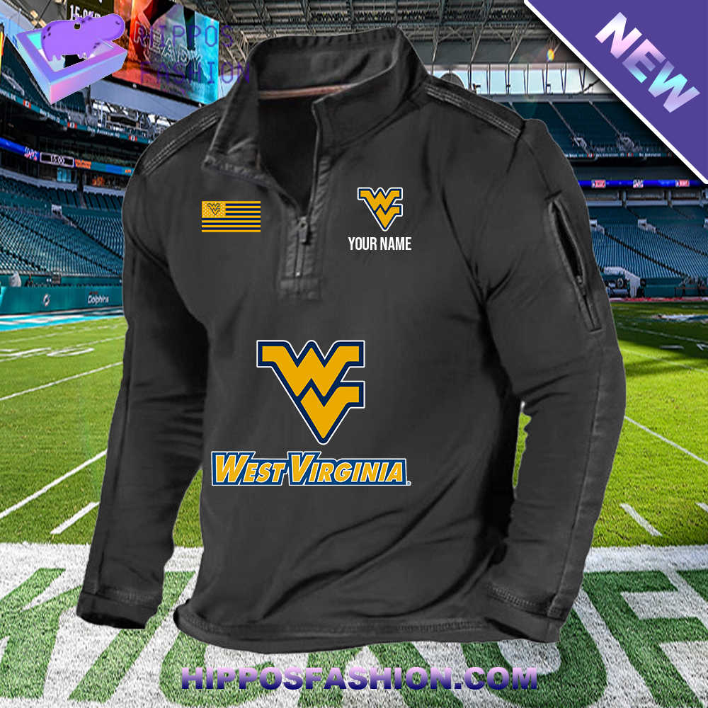 West Virginia Logo Personalized 1/2 Zip Waffle Top