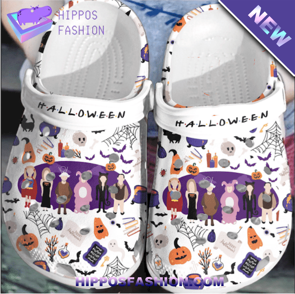 White Halloween Characters Personalized Crocs Clog Shoes