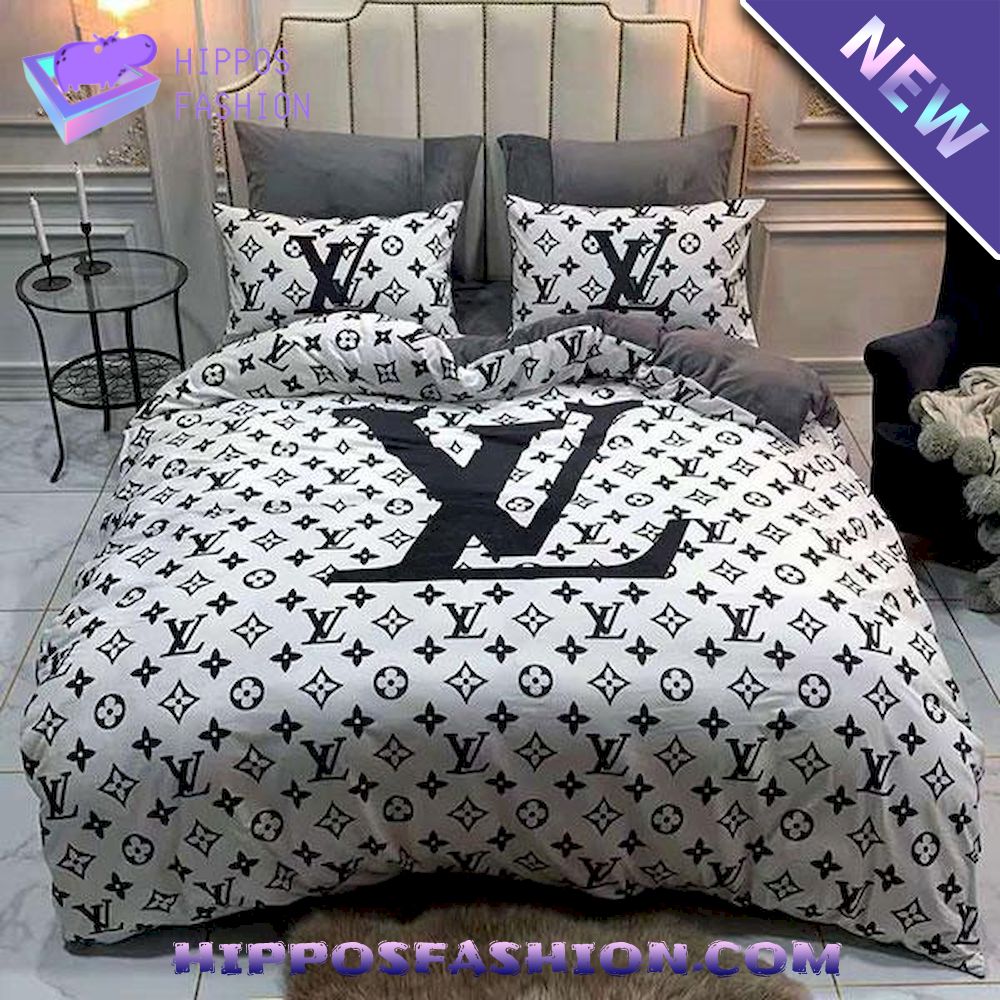 White Monogram Louis Vuitton Bedding Set