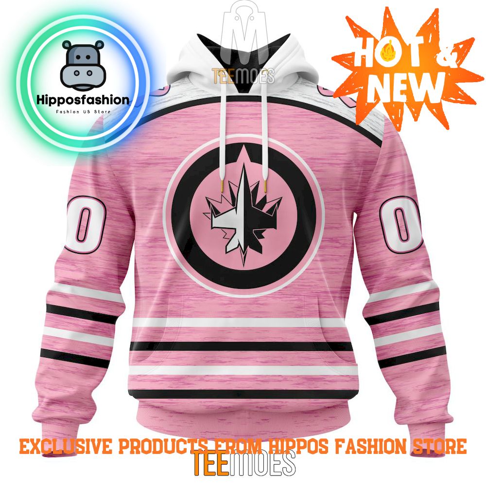 Winnipeg Jets Breast Cancer Awareness Light Pink Personalized Hoodie
