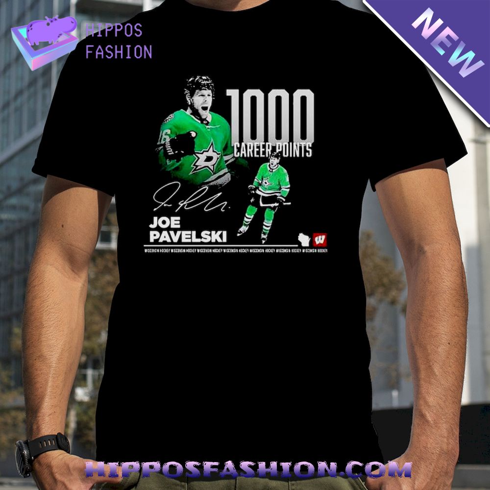 1000 Career Points Joe Pavelski Dallas Stars Signature Shirt