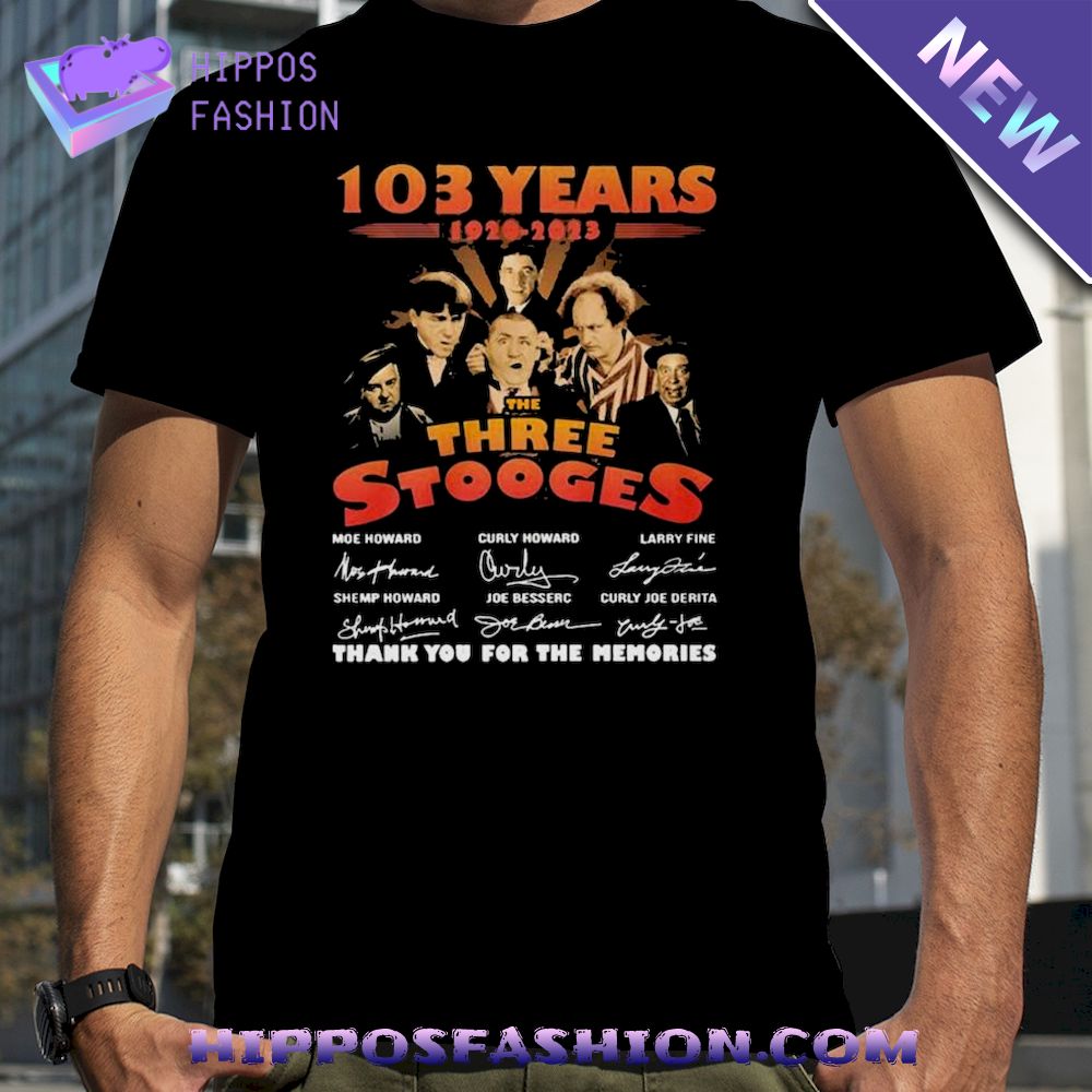 102 Years 1920-2023 The Three Stooges Signature Thank You For The Memories Shirt