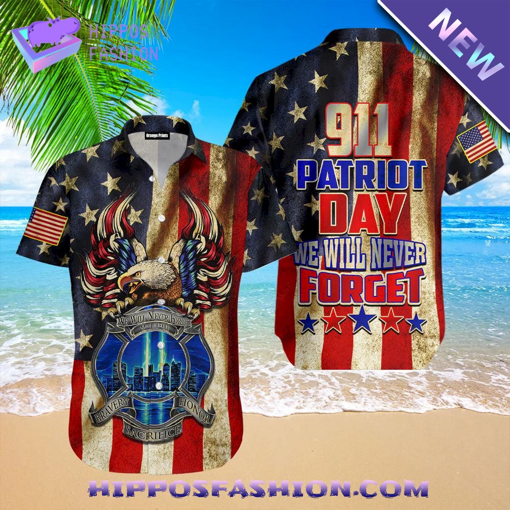 911 Patriot Day We Will Never Forget Aloha Hawaiian Shirt