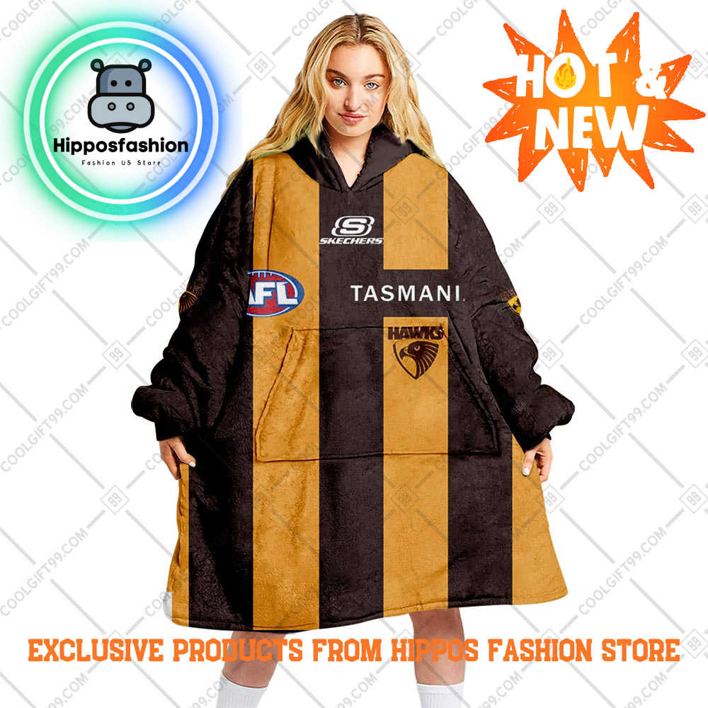 AFL Hawthorn Hawks Style Personalized Blanket Hoodie