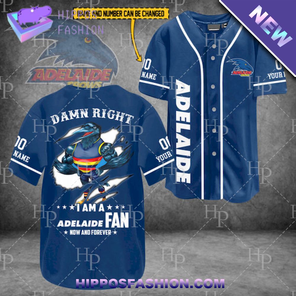 Adelaide Crows AFL Personalized Baseball Jersey