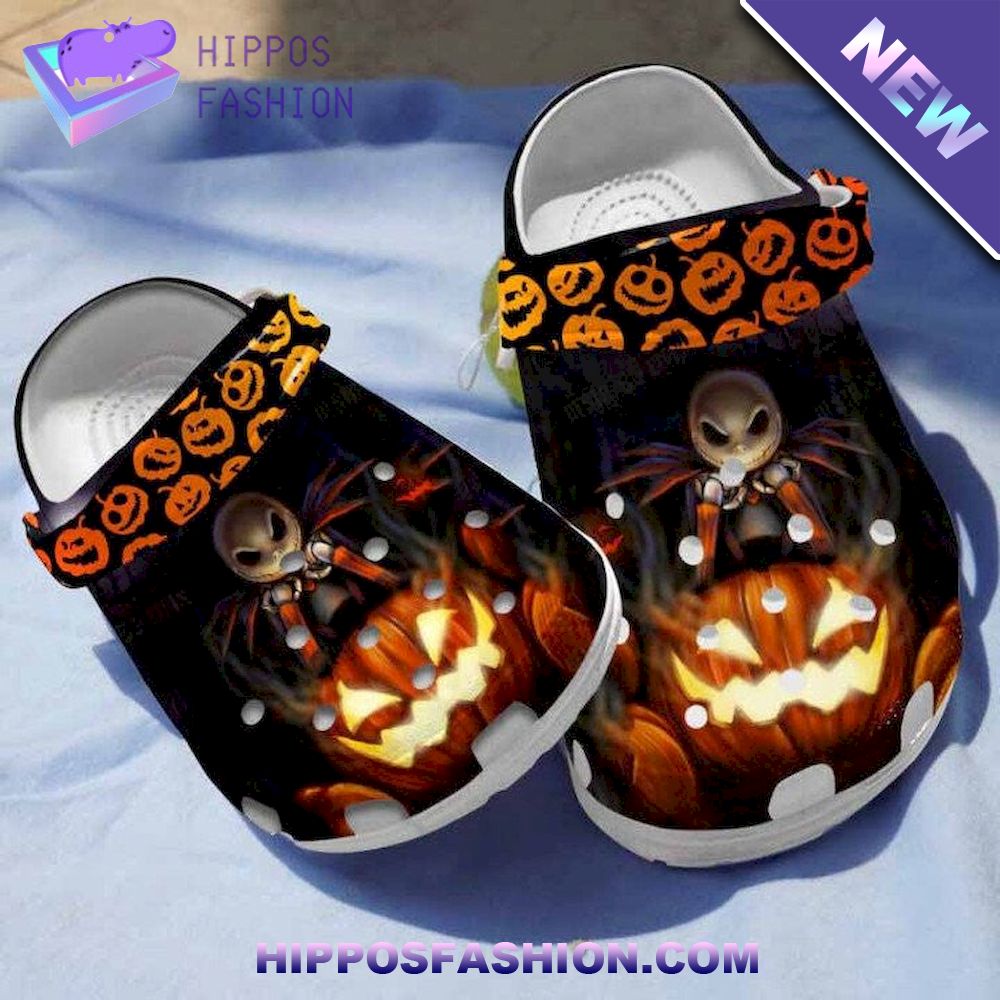 Angry Pumpkin Halloween Personalized Crocs Clog Shoes