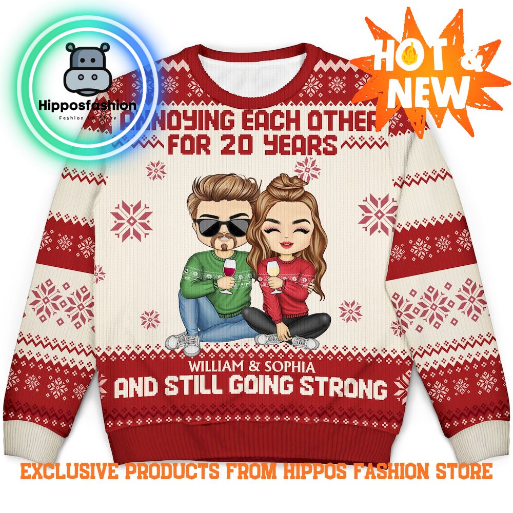 Annoying Each Other For Many Years Anniversary Christmas Ugly Sweater