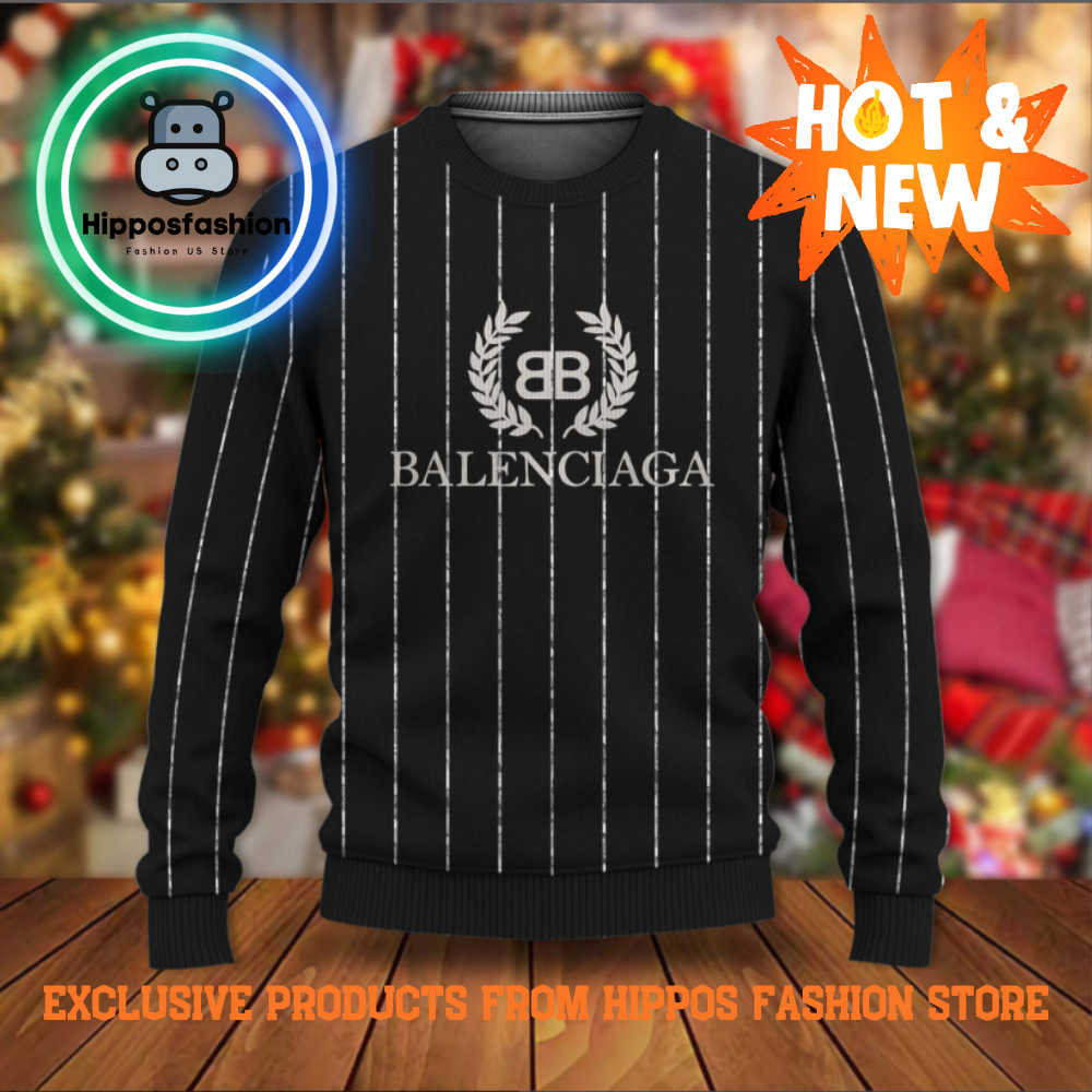 Balenciaga Black Line White Brand Luxury Ugly Christmas Sweater tLRs.jpg