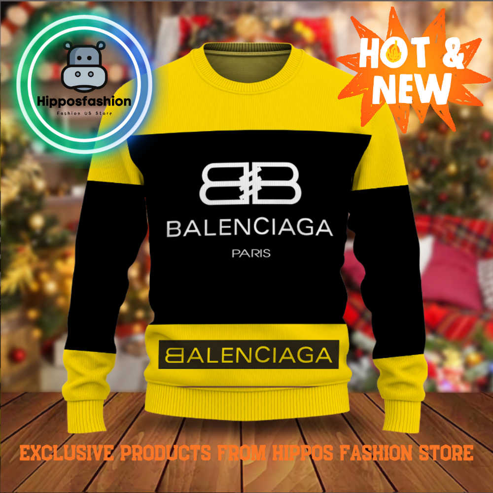Balenciaga Black Yellow Brand Luxury Ugly Christmas Sweater dwMU.jpg