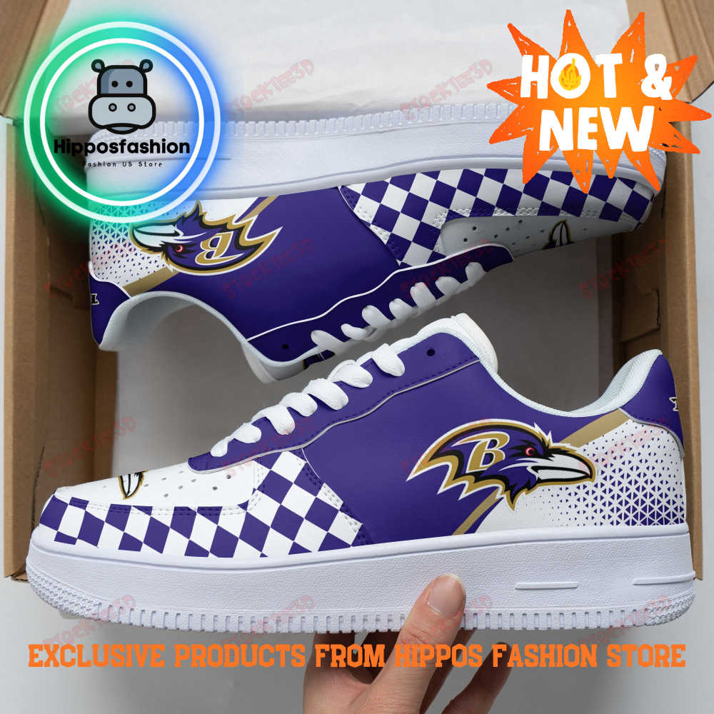 Baltimore Ravens Caro Purple White Air Force Sneakers YIDIu.jpg