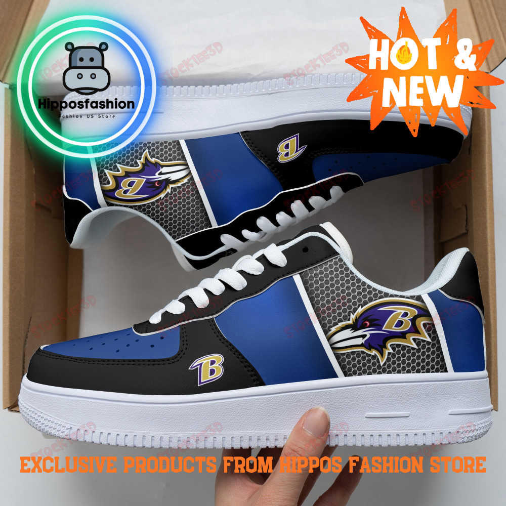 Baltimore Ravens NFL Black Blue Air Force Sneakers ysZWp.jpg