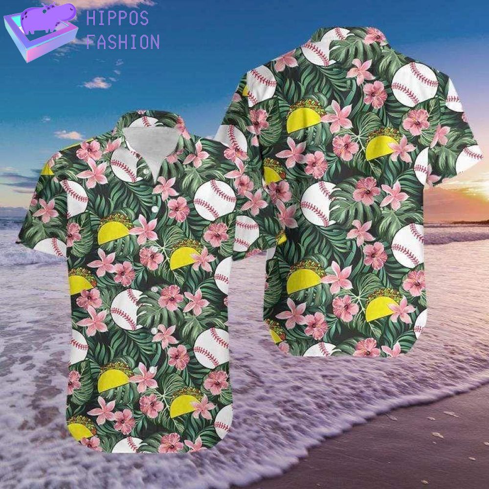 Baseball And Tacos Floral Aloha Hawaiian Shirt