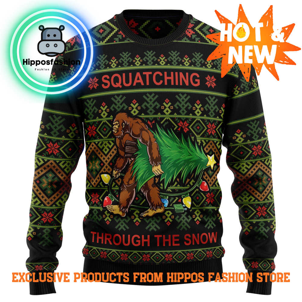 Bigfoot Snow Ugly Christmas Sweater xZC.jpg