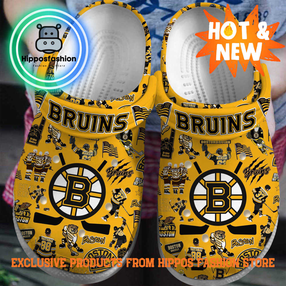 Boston Bruins NHL Ice Hockey Crocs Shoes Kei.jpg